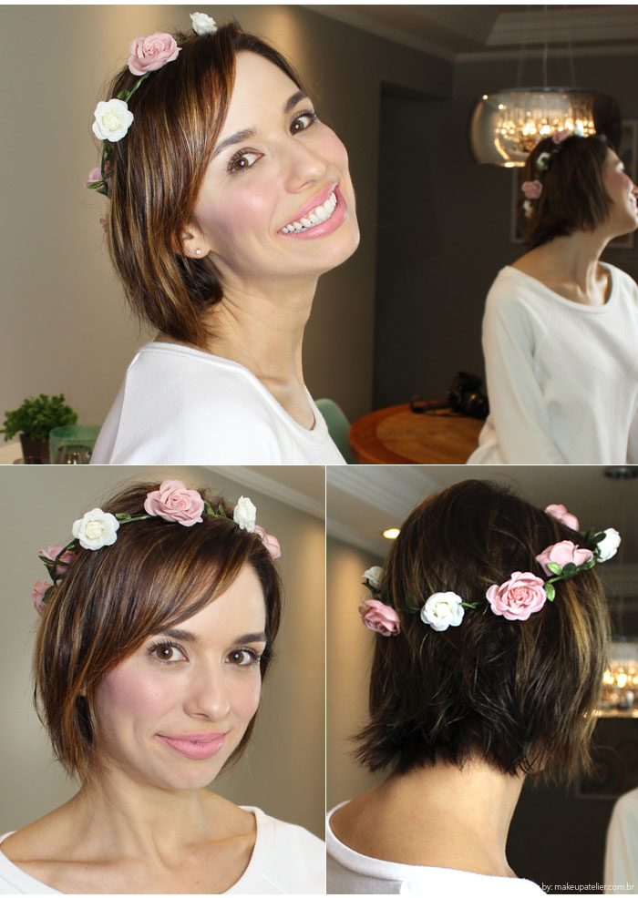 Penteado curto para festa