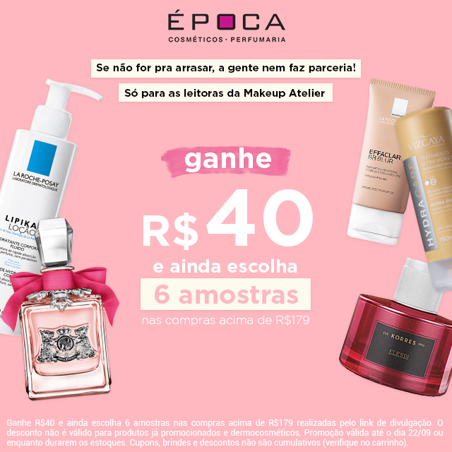 Que tal ganhar 40 reais de desconto + 6 amostras "