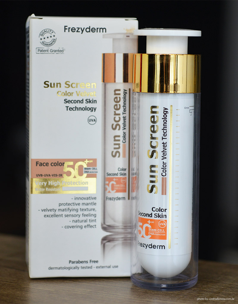 Testando Sun Screen Color Velvet technology Freziderm