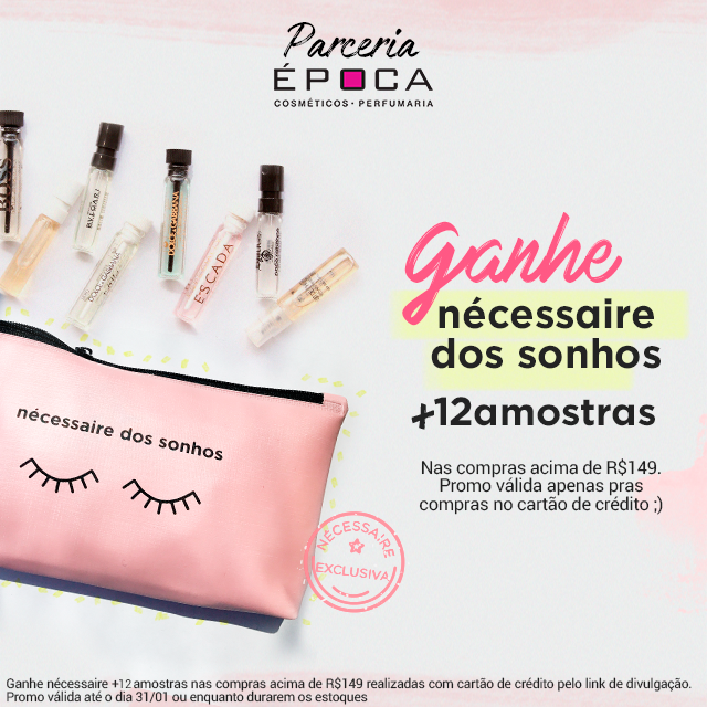 Ganhe uma necessaire esclusiva e mais 12 amostras na promo de hoje