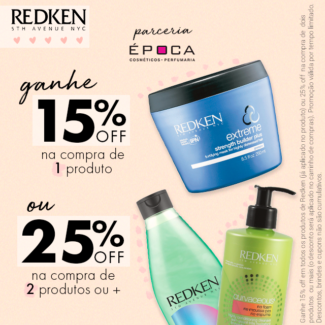 Super promos e descontos em Redken, L?oréal Professionnel e Clinique