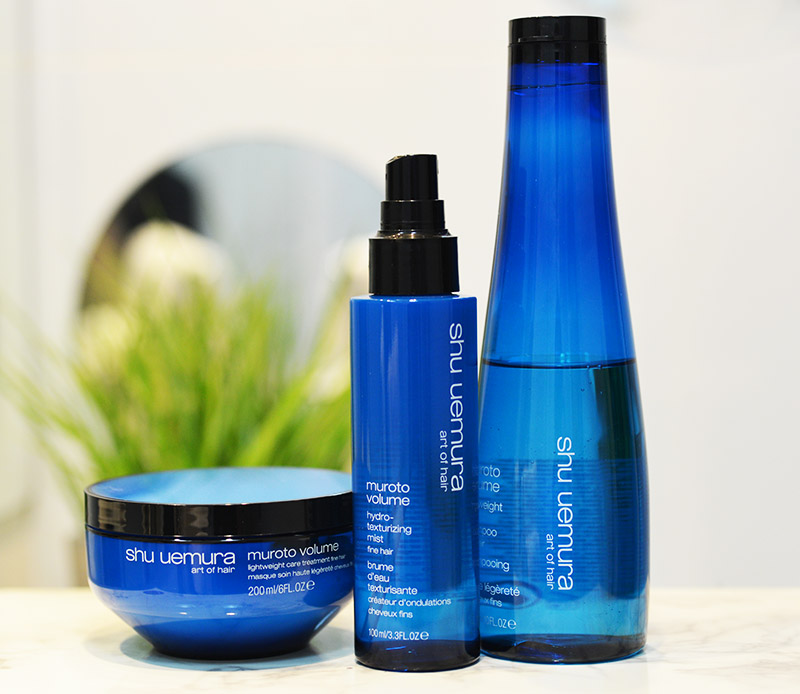 Linha Muroto Shu Uemura para cabelos finos e sem volumes