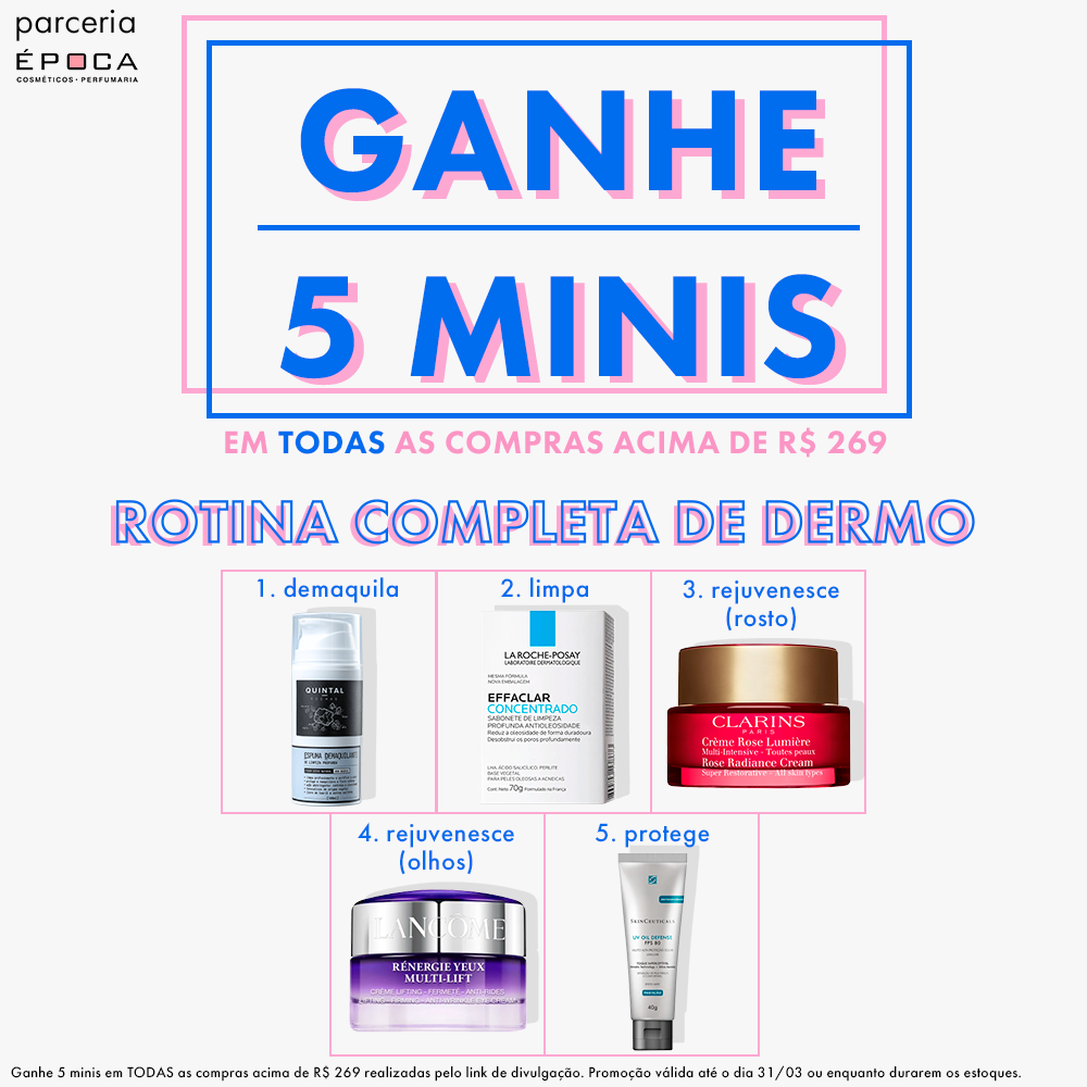 Promoção de cosméticos e dermocosméticos com brindes e desconto para todos os gostos