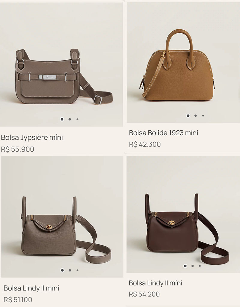preço bolsas hermes